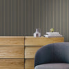 Gray Thin Striped 3D Embossed Wallpaper, Stylish Fabric Like Patterns Wallcovering - Walloro High End Wallcoverings & More