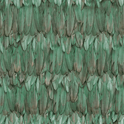 Green Feathers Pattern Embossed Wallpaper, Tropical 3D Textured Birds Vivid Wallcovering - Adawall -Houston Wallpaper Store - Walcoverings, Curtains & Wall Panels