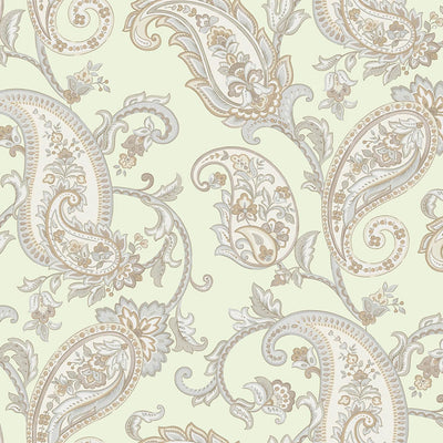 Green Luxury Paisley Deep Embossed Wallpaper, Traditional Rich Textured Wallcovering - Adawall -Houston Wallpaper Store - Walcoverings, Curtains & Wall Panels