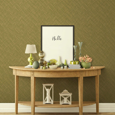 Green Metallic Lines Abstract Wallpaper, 3D Embossed Realistic Shiny Lines Wallcovering - Adawall -Houston Wallpaper Store - Walcoverings, Curtains & Wall Panels
