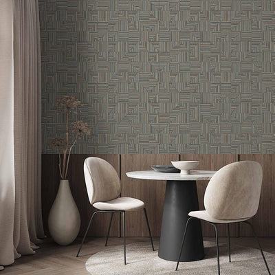Green Modern Geometric Shapes Wallpaper, Embossed Rich Textured Contemporary Wallcovering - Adawall -Houston Wallpaper Store - Walcoverings, Curtains & Wall Panels