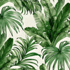 Green Palm Trees Embossed Wallpaper, Rich Textured Wallcovering, Large 114 sq ft Roll, Washable, Sturdy, Plants Leaves, Green Wall Decor - Walloro High End Wallcoverings & More