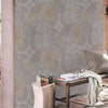 Grey ,Bronze Damask Quilted 3D Embossed wallpaper, Flocked Rich Textured Velvet Feel Luxury Wallcovering - Adawall -Houston Wallpaper Store - Walcoverings, Curtains & Wall Panels