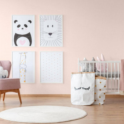 Hearts Girls' Room Textured Wallpaper, Light Pink , Girls Bedroom Wallpaper, Nursery Wallpaper, 114 sq ft, Kids Bathroom Wallpaper, Washable - Adawall -Houston Wallpaper Store - Walcoverings, Curtains & Wall Panels