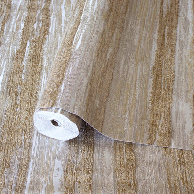 Horizontal Striped Wallpaper, Brown Shiny Glossy Luxry Non-Woven Wallcovering, Non-Woven, Non-Pasted - Adawall -Houston Wallpaper Store - Walcoverings, Curtains & Wall Panels