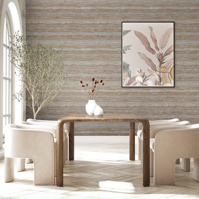 Horizontal Striped Wallpaper, Brown Shiny Glossy Luxry Non-Woven Wallcovering, Non-Woven, Non-Pasted - Adawall -Houston Wallpaper Store - Walcoverings, Curtains & Wall Panels