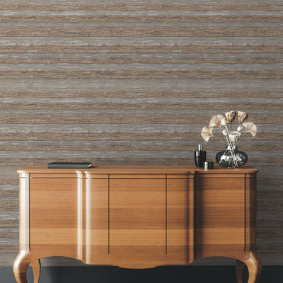 Horizontal Striped Wallpaper, Brown Shiny Glossy Luxry Non-Woven Wallcovering, Non-Woven, Non-Pasted - Adawall -Houston Wallpaper Store - Walcoverings, Curtains & Wall Panels