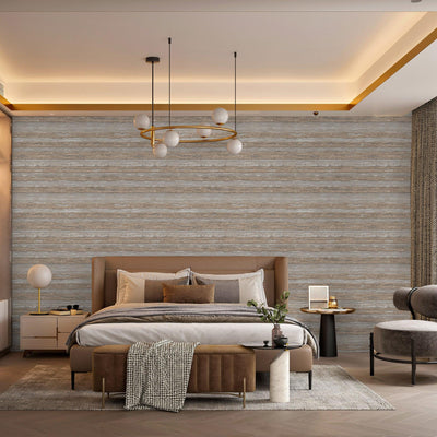Horizontal Striped Wallpaper, Brown Shiny Glossy Luxry Non-Woven Wallcovering, Non-Woven, Non-Pasted - Adawall -Houston Wallpaper Store - Walcoverings, Curtains & Wall Panels