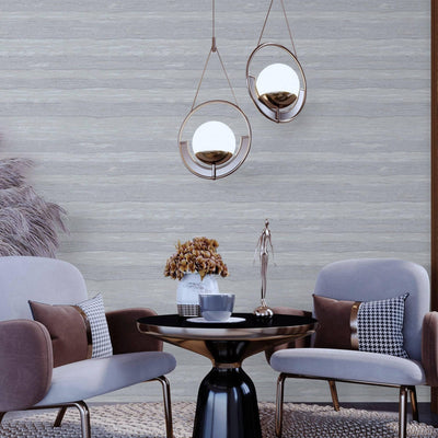 Horizontal Striped Wallpaper, Silver Shiny Glossy Luxry Non-Woven Wallcovering, Non-Woven, Non-Pasted - Adawall -Houston Wallpaper Store - Walcoverings, Curtains & Wall Panels