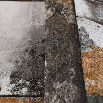Industrial Rusted Stone Metallic Wallpaper, Realistic 3D Embossed Wall Decor, Industrial Aesthetic Wallcovering - Adawall -Houston Wallpaper Store - Walcoverings, Curtains & Wall Panels