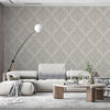 Italian Damask Embossed Wallpaper, Light Gray Sparkling Neutral Colors Luxury Wallcovering, 3D Textured, Non-Woven, Non-Pasted - Adawall -Houston Wallpaper Store - Walcoverings, Curtains & Wall Panels