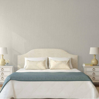 Ivory Embossed Wallpaper, 3D Linen Textured, Wallcovering, Traditional, Extra Large 114 sq ft Roll, Fabric Feel, Stripe, Washable - Adawall -Houston Wallpaper Store - Walcoverings, Curtains & Wall Panels