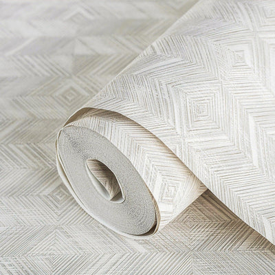 Ivory Geometric Modern Textured Wallpaper, Contemporary Minimalist Wallcovering, Wall Accent - Adawall -Houston Wallpaper Store - Walcoverings, Curtains & Wall Panels