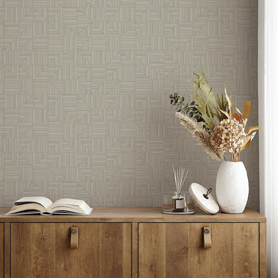 Ivory Modern Geometric Shapes Wallpaper, Embossed Rich Textured Contemporary Wallcovering - Adawall -Houston Wallpaper Store - Walcoverings, Curtains & Wall Panels
