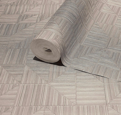 Ivory Modern Geometric Shapes Wallpaper, Embossed Rich Textured Contemporary Wallcovering - Adawall -Houston Wallpaper Store - Walcoverings, Curtains & Wall Panels