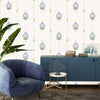 Ivory Stylish Embossed Textured Wallpaper, Modern Ikat Stripeed Wallcovering - Walloro High End Wallcoverings & More