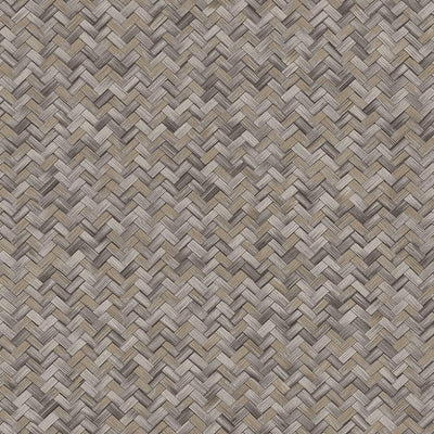 Jute Basket Weave Chevron Wallpaper, Brown 3D Deep Embossed Non-Woven Braided Geometric Pattern - Adawall -Houston Wallpaper Store - Walcoverings, Curtains & Wall Panels