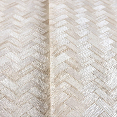 Jute Basket Weave Chevron Wallpaper, Cream 3D Deep Embossed Non-Woven Braided Geometric Pattern - Adawall -Houston Wallpaper Store - Walcoverings, Curtains & Wall Panels