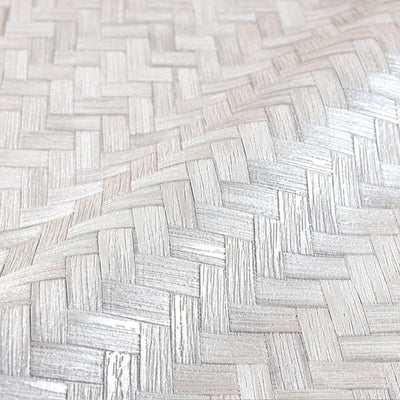 Jute Basket Weave Chevron Wallpaper, Ivory 3D Deep Embossed Non-Woven Braided Geometric Pattern - Adawall -Houston Wallpaper Store - Walcoverings, Curtains & Wall Panels