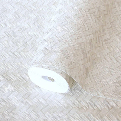 Jute Basket Weave Chevron Wallpaper, Ivory 3D Deep Embossed Non-Woven Braided Geometric Pattern - Adawall -Houston Wallpaper Store - Walcoverings, Curtains & Wall Panels