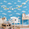 Kids Room Clouds Wallpaper, Textured Wallpaper, Blue Sky Theme Boys Girls Bedroom Wall Paper, Nursery Wallcovering, 114 sq ft Roll, Unisex - Walloro High End Wallcoverings & More