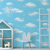 Kids Room Clouds Wallpaper, Textured Wallpaper, Blue Sky Theme Boys Girls Bedroom Wall Paper, Nursery Wallcovering, 114 sq ft Roll, Unisex - Walloro High End Wallcoverings & More