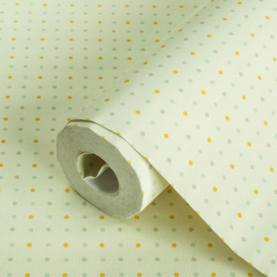 Kids Room Polka Dots Textured Wallpaper, Green, Light, Boys Girls Bedroom Wallpaper, Nursery Wallpaper, 114 sq ft, Kids Bathroom Wallpaper - Adawall -Houston Wallpaper Store - Walcoverings, Curtains & Wall Panels