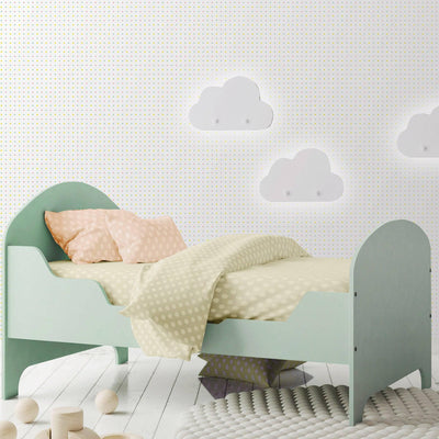 Kids Room Polka Dots Textured Wallpaper, Yellow, White, Boys Girls Bedroom Wallpaper, Nursery Wallpaper, 114 sq ft, Kids Bathroom Wallpaper - Adawall -Houston Wallpaper Store - Walcoverings, Curtains & Wall Panels