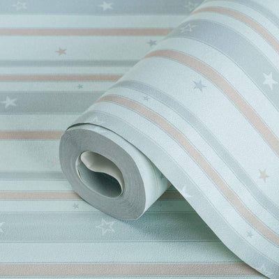 Kids Room Striped Textured Wallpaper, Blue Colorful, Boys Girls Bedroom Wallpaper, Nursery Wallpaper, 114 sq ft, Kids Bathroom Wallpaper - Adawall -Houston Wallpaper Store - Walcoverings, Curtains & Wall Panels