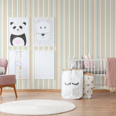 Kids Room Striped Textured Wallpaper, Colorful, Boys Girls Bedroom Wallpaper, Nursery Wallpaper, 114 sq ft Roll, Kids Bathroom Wallpaper - Adawall -Houston Wallpaper Store - Walcoverings, Curtains & Wall Panels