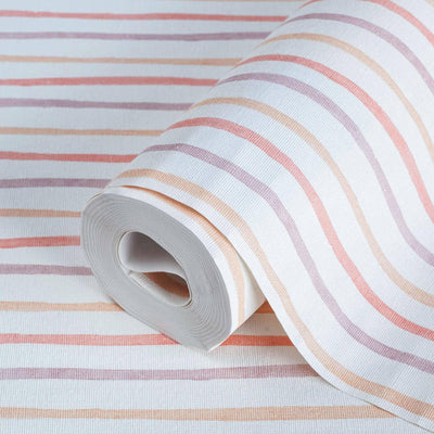 Kids Room Textured Wallpaper, Striped Wallpaper, Girls Boys Bedroom Wall Paper, Nursery Wallcovering, 114 sq ft, Colorful, Washable, Durable - Adawall -Houston Wallpaper Store - Walcoverings, Curtains & Wall Panels