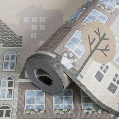Kids Room Wallpaper, Textured Wallpaper, Apartments Cityscape Scene Boys Girls Bedroom Wall Paper, Nursery Wallcovering, 114 sq ft, Unisex - Adawall -Houston Wallpaper Store - Walcoverings, Curtains & Wall Panels