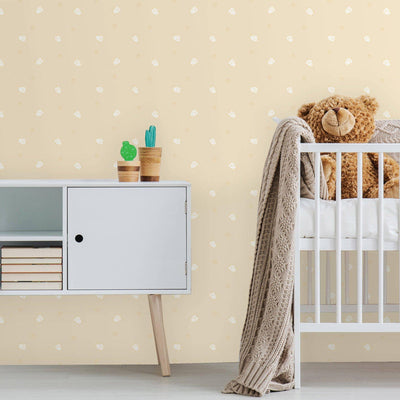 Kids Room Yellow Cheese Textured Wallpaper, Light Color White, Boys Girls Bedroom Wallpaper, Nursery Wallpaper, 114 sq ft Roll, Bathroom - Adawall -Houston Wallpaper Store - Walcoverings, Curtains & Wall Panels
