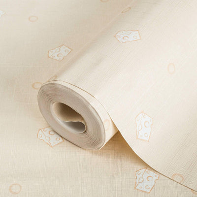 Kids Room Yellow Cheese Textured Wallpaper, Light Color White, Boys Girls Bedroom Wallpaper, Nursery Wallpaper, 114 sq ft Roll, Bathroom - Adawall -Houston Wallpaper Store - Walcoverings, Curtains & Wall Panels
