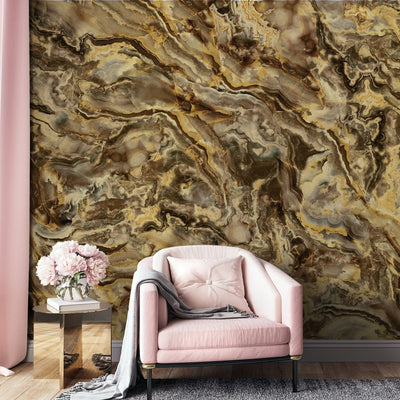 Large Marble Wall Mural, Marbled Wall Paper, Oversized Gold Wall Art, Non-Woven, Non-Pasted, Removable, Large Abstract Wall Print Art - Adawall -Houston Wallpaper Store - Walcoverings, Curtains & Wall Panels