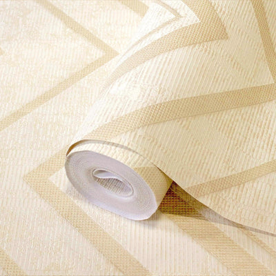 Large Modern Chevron 3D Embossed Wallpaper, Cream Modern Rich Textured Wallcovering, Non-Pasted, Large 114 sq ft Roll - Adawall -Houston Wallpaper Store - Walcoverings, Curtains & Wall Panels