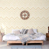 Large Modern Chevron 3D Embossed Wallpaper, Cream Modern Rich Textured Wallcovering, Non-Pasted, Large 114 sq ft Roll - Walloro High End Wallcoverings & More