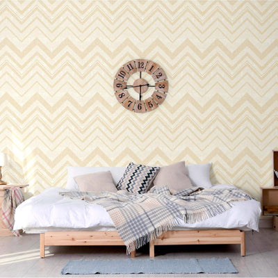 Large Modern Chevron 3D Embossed Wallpaper, Cream Modern Rich Textured Wallcovering, Non-Pasted, Large 114 sq ft Roll - Adawall -Houston Wallpaper Store - Walcoverings, Curtains & Wall Panels