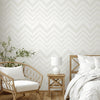 Large Modern Chevron 3D Embossed Wallpaper, White Modern Rich Textured Wallcovering, Non-Pasted, Large 114 sq ft Roll - Adawall -Houston Wallpaper Store - Walcoverings, Curtains & Wall Panels