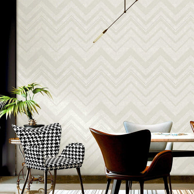 Large Modern Chevron 3D Embossed Wallpaper, White Modern Rich Textured Wallcovering, Non-Pasted, Large 114 sq ft Roll - Adawall -Houston Wallpaper Store - Walcoverings, Curtains & Wall Panels