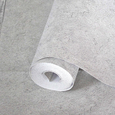 Large Stone Textured Realistic Wallpaper, Light Gray Non-Adhesive Non-Woven Wallcovering, Large 114 sq ft Roll - Adawall -Houston Wallpaper Store - Walcoverings, Curtains & Wall Panels