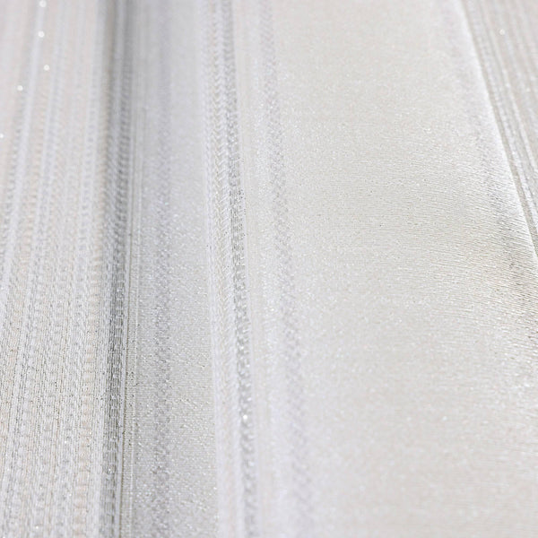 Large Striped Embossed Wallpaper, White Shimmering Retro, Vintage, Art Deco, Mid-Century Stripe Decorative Pattern, Large 114 sq ft Roll - Adawall -Houston Wallpaper Store - Walcoverings, Curtains & Wall Panels
