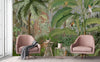 Leopard Jungle Wall Mural, Brown Tropical Parrot Wall Mural, Bedroom, Living Room, Non-Pasted, Extra Large Wall Print, Removable, Forest, Palm Trees - Adawall -Houston Wallpaper Store - Walcoverings, Curtains & Wall Panels