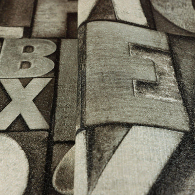 Letters Wallpaper, Rich Textured Wallcovering, Traditional, Gray Light Colors, Extra Large 114 sq ft Roll, Washable, Alphabet Wallpaper - Adawall -Houston Wallpaper Store - Walcoverings, Curtains & Wall Panels
