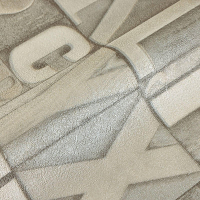 Letters Wallpaper, Rich Textured Wallcovering, Traditional, Light Color, Extra Large 114 sq ft Roll, Washable, Alphabet Wallpaper - Adawall -Houston Wallpaper Store - Walcoverings, Curtains & Wall Panels