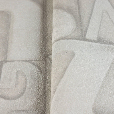 Letters Wallpaper, Rich Textured Wallcovering, Traditional, White Light Color, Extra Large 114 sq ft Roll, Washable, Alphabet Wallpaper - Adawall -Houston Wallpaper Store - Walcoverings, Curtains & Wall Panels