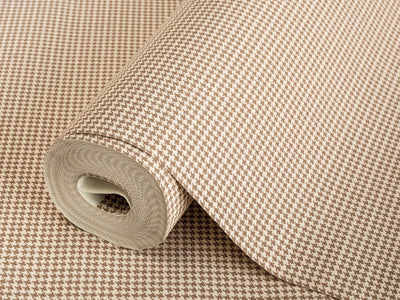 Light Beige Classic Houndstooth Wallpaper, Textured Non-Adhesive Wallcovering - Adawall -Houston Wallpaper Store - Walcoverings, Curtains & Wall Panels