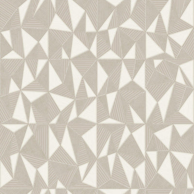 Light Beige Geometric Triangle Wallpaper, 3D Embossed Shiny Wallcovering, Abstract Pattern, Home Commercial Use - Adawall -Houston Wallpaper Store - Walcoverings, Curtains & Wall Panels