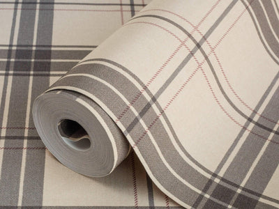 Light Beige Large Plaid Textured Wallpaper, Tartan Fabric Pattern Classical Modern Non-Pasted Wallcovering - Adawall -Houston Wallpaper Store - Walcoverings, Curtains & Wall Panels