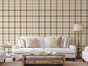 Light Beige Large Plaid Textured Wallpaper, Tartan Fabric Pattern Classical Modern Non-Pasted Wallcovering - Walloro High End Wallcoverings & More